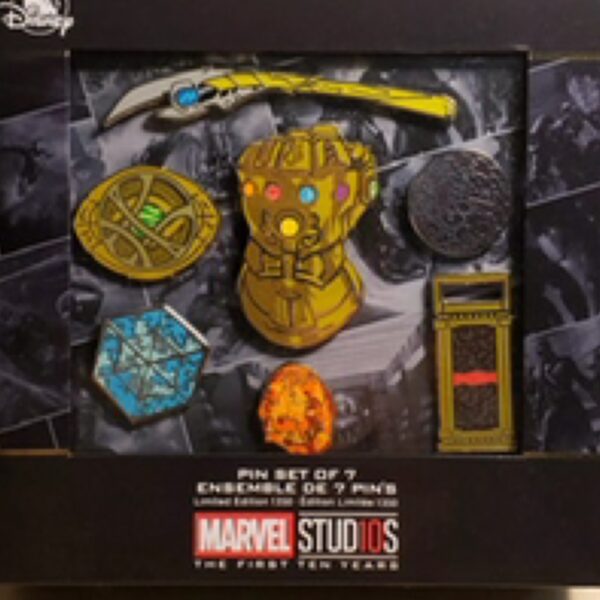 Disney Store Marvel Studios 10th Anniversary Infinity Stone Saga LE 1350 Pin Set