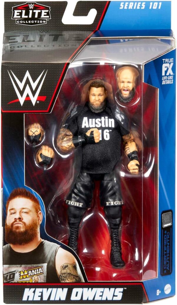 Mattel WWE Kevin Owens Elite Collection Action Figure, Deluxe Articulation & Life-like Detail with Iconic Accessories, 6-inch