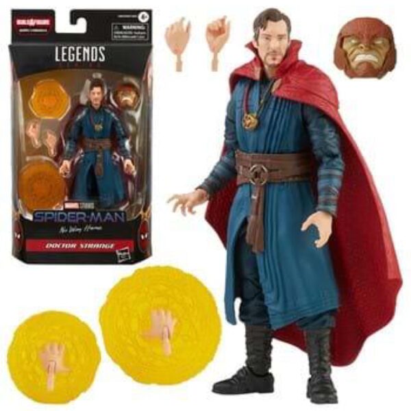 Spider-Man Marvel Legends Series Doctor Strange 6-inch Collectible Action Figure Toy and 4 Accessories and 1 Build-A-Figure Part(s), Multicolor